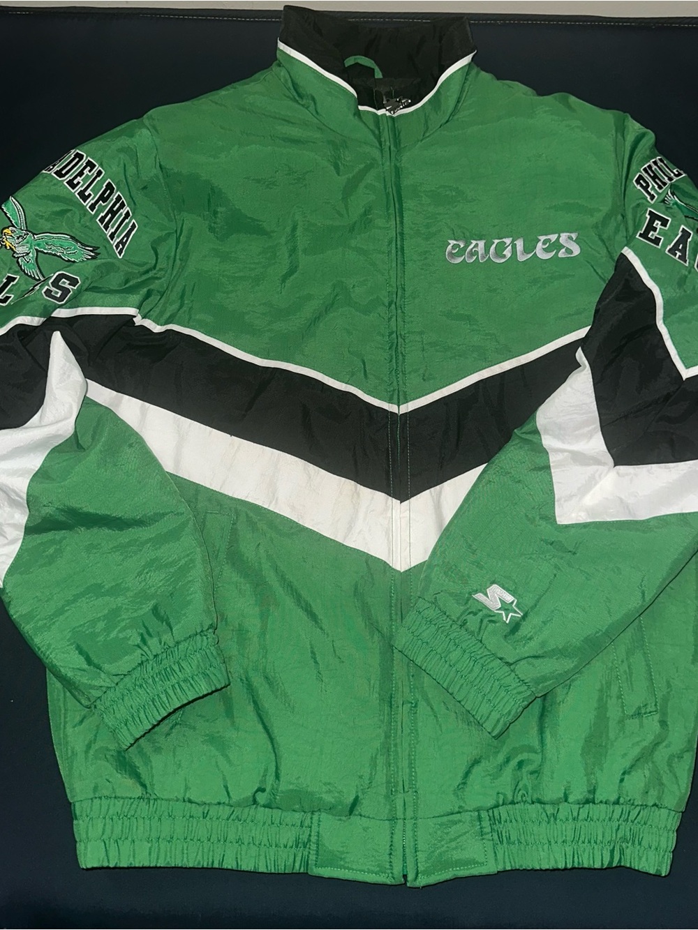 STARTER Green Black White Kids Windbreaker Jacket